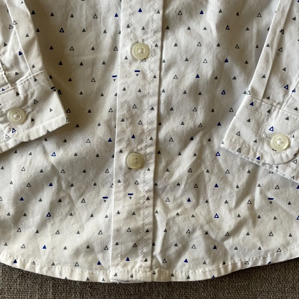 NEW The Children’s Place toddler boy white button down shirt Size 18-24m